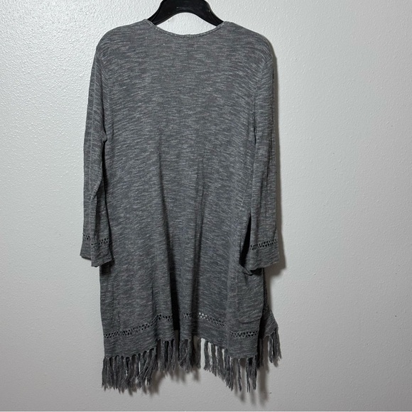 Sonoma Women Fringe Open Gray Cardigan size PXS - Picture 6 of 9
